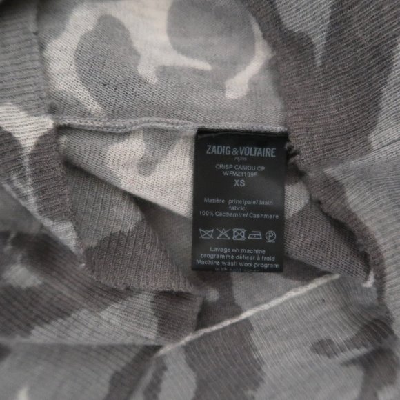 ZADIG & VOLTAIRE Camo print Cashmere sweater sz XS - Picture 7 of 7